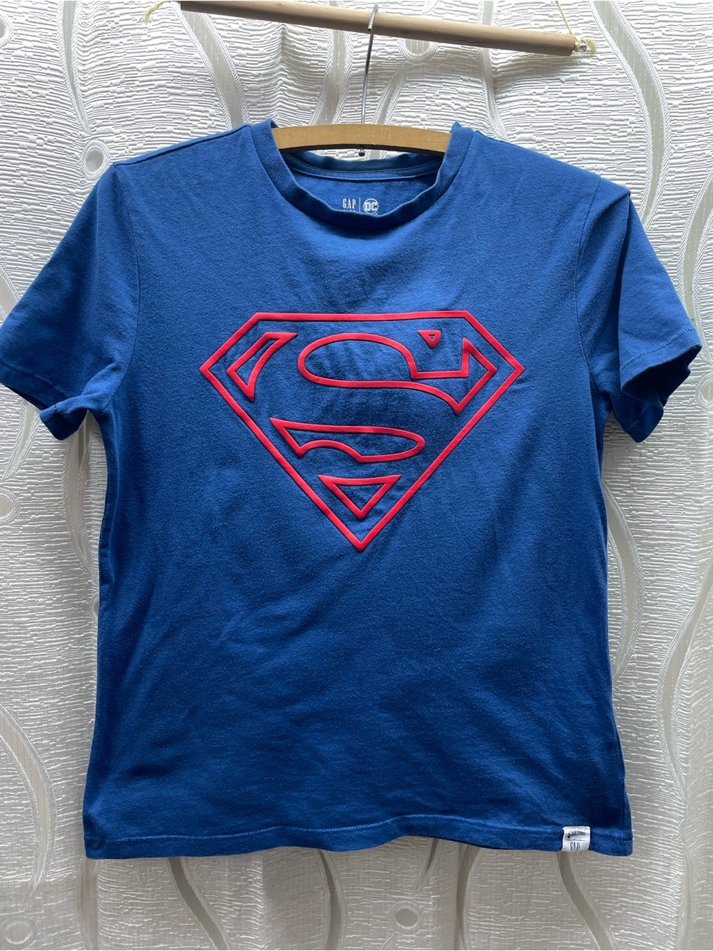 GAP Superman T-Shirt Kids XL Blue Graphic Tee Organic Cotton DC Comics